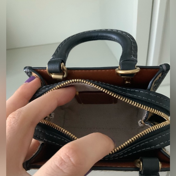 Coach Mini Bag in Black and Tan Animal Print - Picture 6 of 16